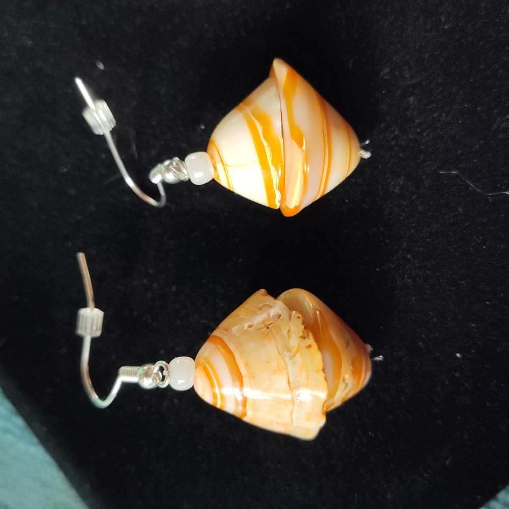 Handcrafted Shell Dangle Earrings